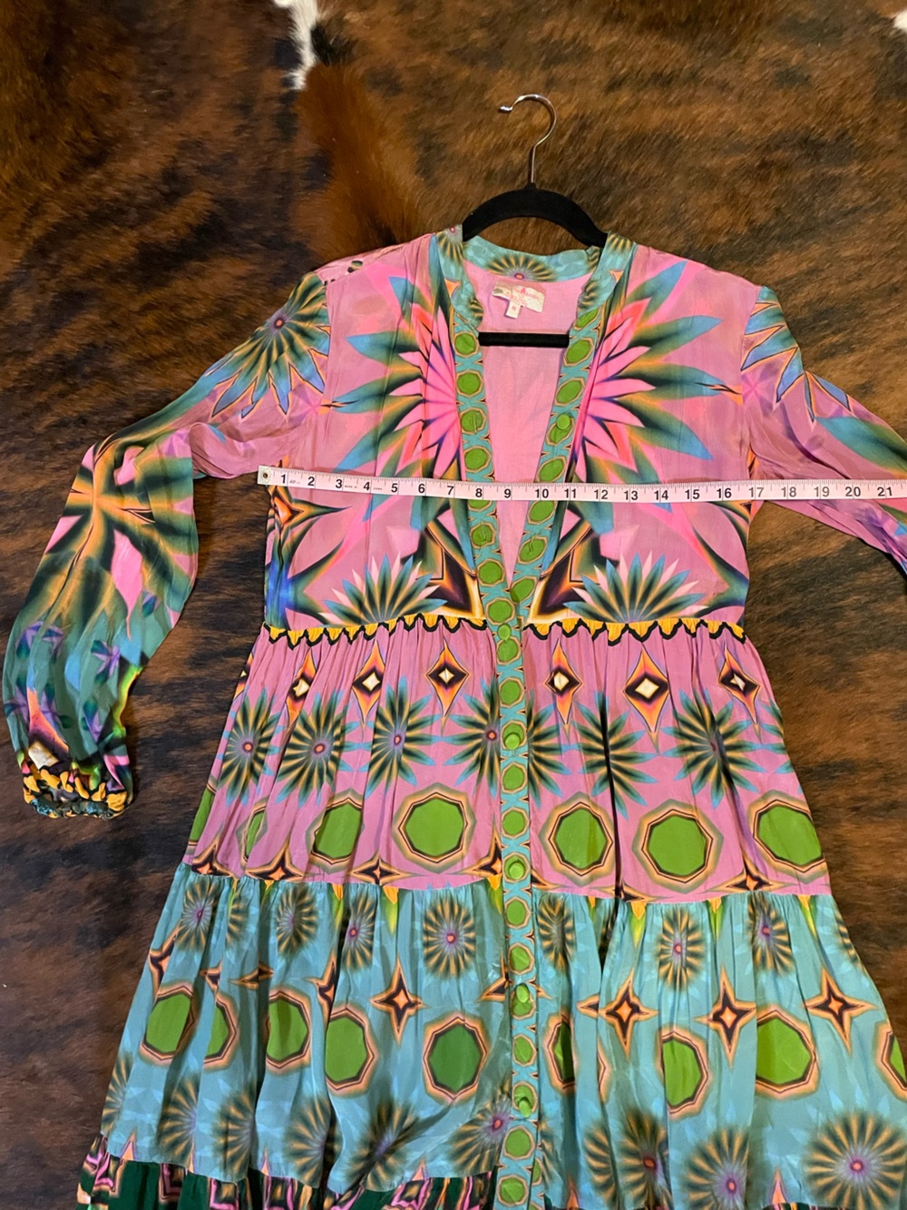 Siddhartha Bansal Mixed Print Button Front Maxi Dress - Picture 8 of 9